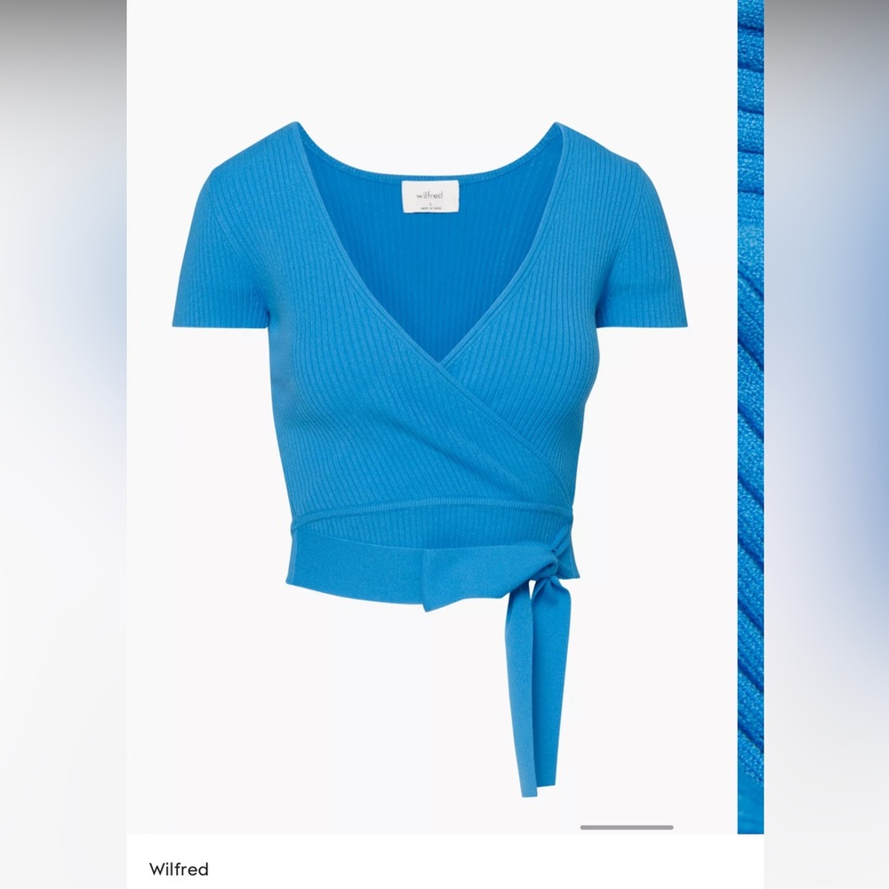 Aritzia Wilfred All Tied Up Sweater Medium in Wave Blue